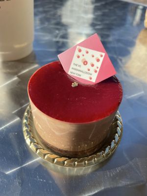 Raspberry chocolate mousse   at The Vegan Marshmallooow in Tokyo