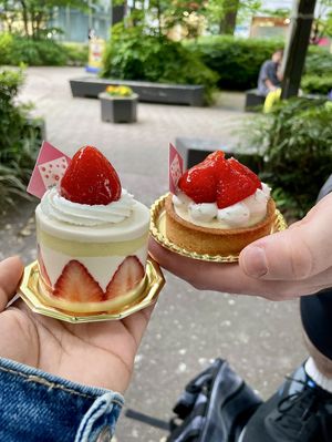 Strawberry shortcake and Strawberry Tart  at The Vegan Marshmallooow in Tokyo
