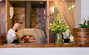 Wood-fired oven for the best quality pizzas at Francesca's Italian Kitchen in Christchurch