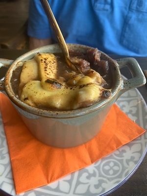 french onion soup at Ka Papa Cuisine in Sarasota