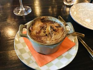 French onion soup  at Ka Papa Cuisine in Sarasota