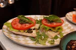 Tomato & House-made Walnut-Basil Pesto Sandwich at Ka Papa Cuisine in Sarasota