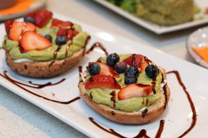 Avocado Strawberry Bagel for Mother's Day at Ka Papa Cuisine in Sarasota