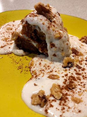 Their walnut carrot cake dessert is Gluten Free!!! at Ka Papa Cuisine in Sarasota