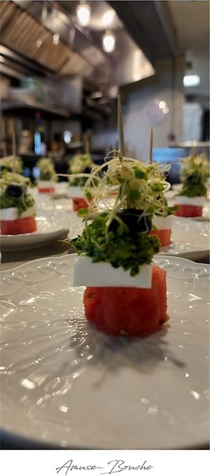 Watermelon Feta Amuse Bouche at Ka Papa Cuisine in Sarasota