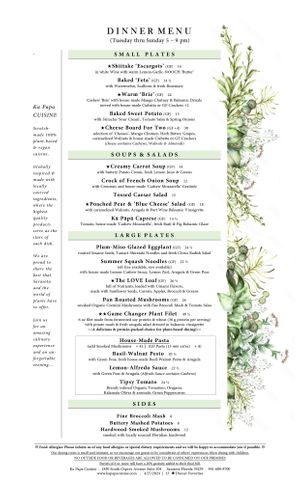 Updated Dinner Menu 04/27/2027

 at Ka Papa Cuisine in Sarasota