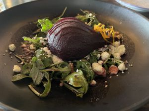 Poached pear and 'blue cheese’ salad  at Ka Papa Cuisine in Sarasota