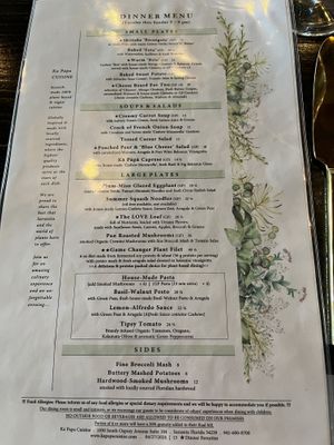 Menu  at Ka Papa Cuisine in Sarasota