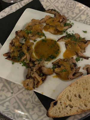 Mushroom “Escargot” - be sure to also order the ciabatta bread as the perfect accompaniment at Ka Papa Cuisine in Sarasota