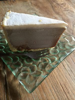 My favorite desert in  Bali - the raw chocolate and coffee ice cream pie.  at Clean Cafe in Ubud