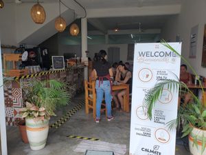 Inside at Calmate Cafe in Puerto Vallarta