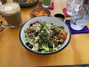 Thai cacahuate bowl  at Calmate Cafe in Puerto Vallarta