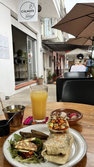 Street patio   at Calmate Cafe in Puerto Vallarta