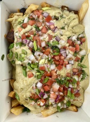 Irish nachos. Huge portions !  at Black Magic Mexican in Lebanon