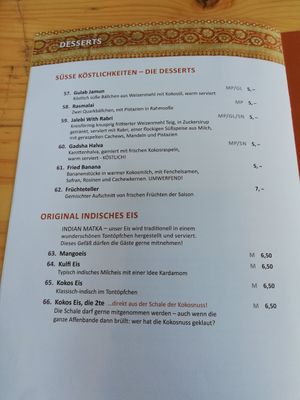 Desserts at Mahadosa in Hamburg