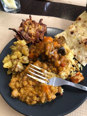 The vegan Indian platter, stunning. I wish this was still on the menu I believe you have to request it now on occasion!  at Parsley and Thyme in Silves