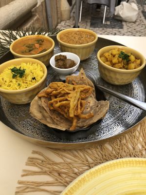 Indian Thali yep- as good as it looks!   at Parsley and Thyme in Silves