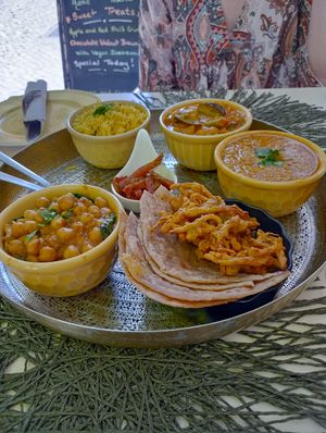 Indian thali at Parsley and Thyme in Silves