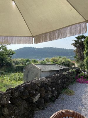 View from outdoor seating area  at Pengohoda - 펜고호다 in Jeju