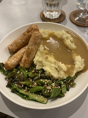 Sausage and mash at Slice + Dice in Norwich