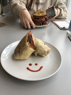 Burrito and banh mi sandwich  at Slice + Dice in Norwich