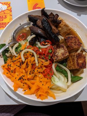 Noodle bowl at Slice + Dice in Norwich
