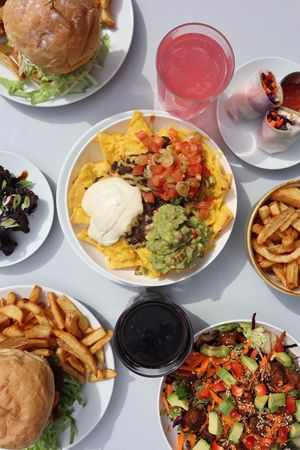 A selection of our vegan food at Slice + Dice in Norwich