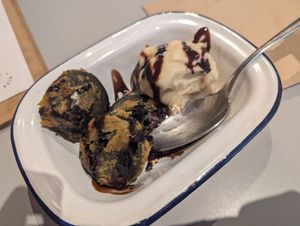 Deep fried Oreos and ice cream at Slice + Dice in Norwich