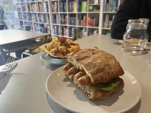 Sausage Ciabbata  at Slice + Dice in Norwich