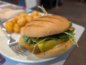 Pesto burger at Slice + Dice in Norwich