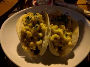 mac n cheese tacos at Tony's Darts Away in Burbank