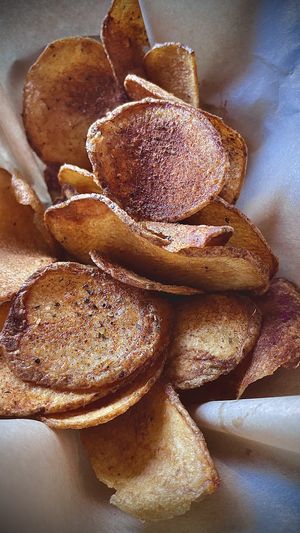 Homemade spicy potato chips  at Tony's Darts Away in Burbank