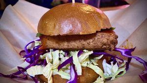 Buffalo style chick'n sandwich  at Tony's Darts Away in Burbank