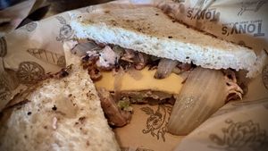 ToonA melt .   at Tony's Darts Away in Burbank