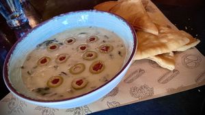 Cheesy artichoke dip!   at Tony's Darts Away in Burbank