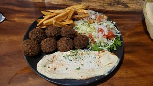 Falafel plate at Falafel in Uvita