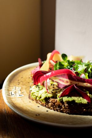 With creamy Hummus at Faire Brunch & Drinks in Barcelona