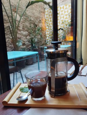 Coffee with mushrooms :) at Faire Brunch & Drinks in Barcelona