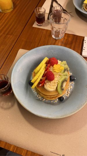 Vegan pancakes  at Faire Brunch & Drinks in Barcelona