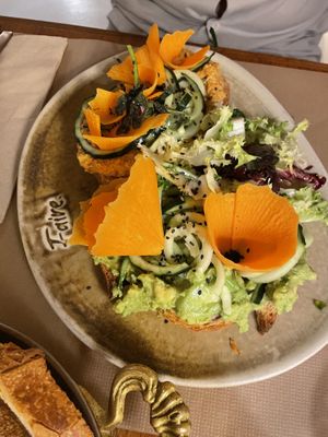 Hummus Avocado toast  at Faire Brunch & Drinks in Barcelona