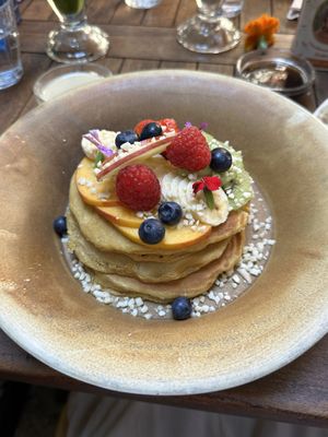 Vegan pancakes  at Faire Brunch & Drinks in Barcelona