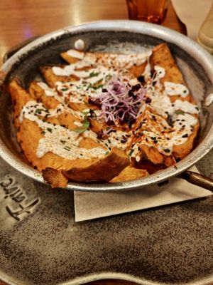 Sweet potato & PB truffle mayo  at Faire Brunch & Drinks in Barcelona