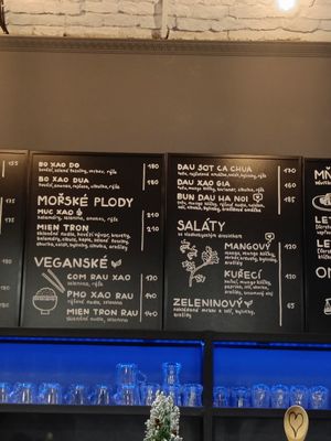 Vegan menu per 9/12/21 at Pho Vietnam Anglická in Prague