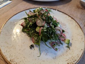Cucumber ceviche at The Abinger Hatch in Dorking