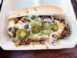 Vegan cheese steak  at Vegan Mob in San Bruno