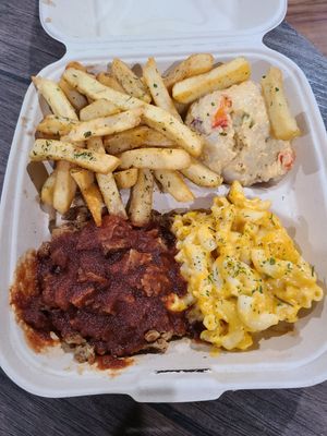 Meal plate at Vegan Mob in San Bruno