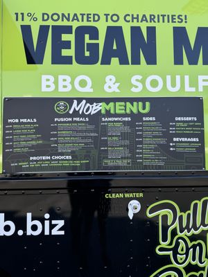 Menu  at Vegan Mob in San Bruno