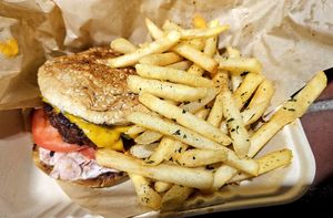 Mob burger at Vegan Mob in San Bruno