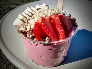 Strawberry Storm bowl at Stormy's Food Truck in Chilliwack