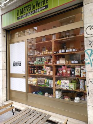 Mercato verde store front at Il Mercato Verde in Milan